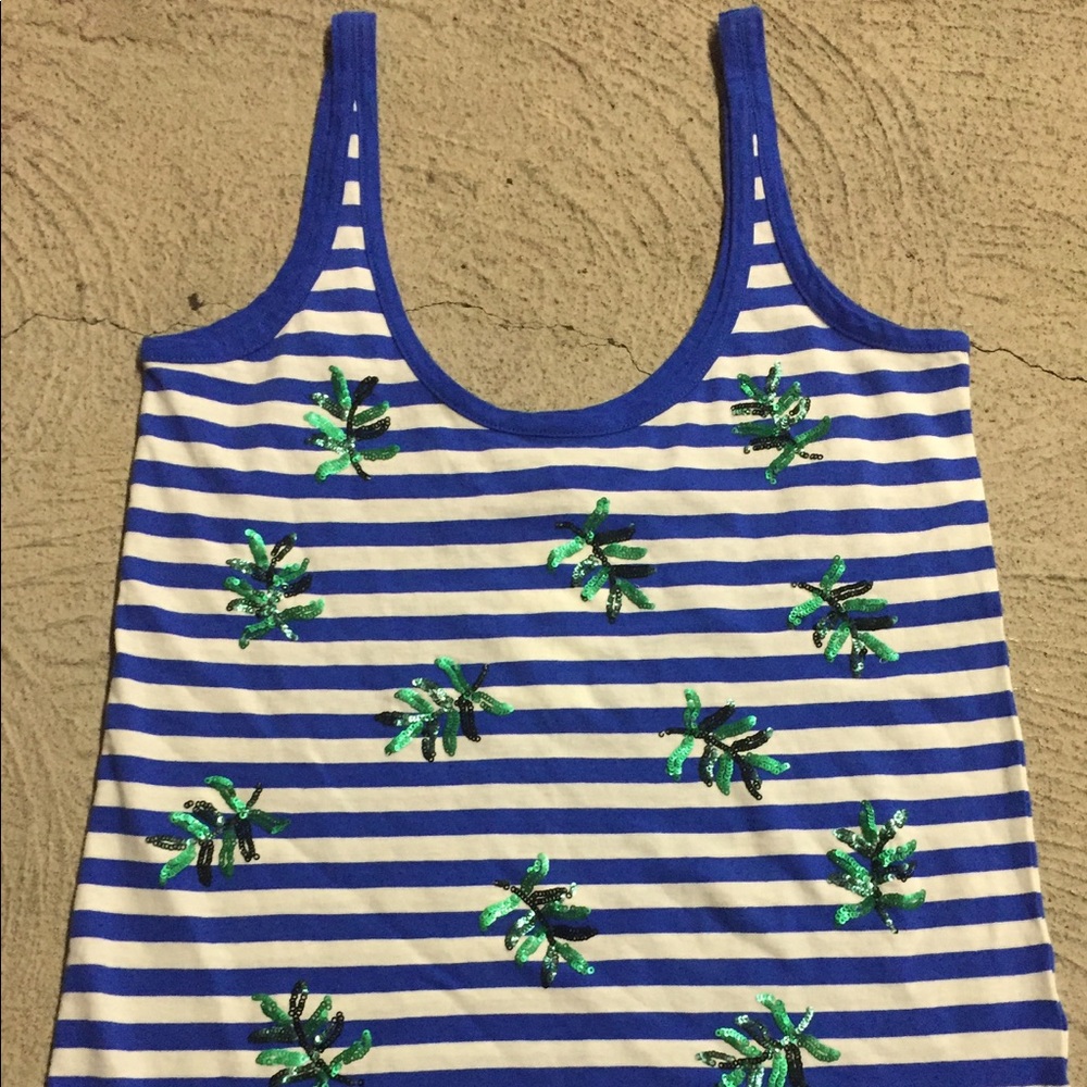 Women’s J Crew Blue Stripe Tank Top